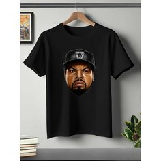 Футболка ONEQ унисекс 64-66 (5XL) размер с принтом Ice Cube, черная, размер 5XL, черный
