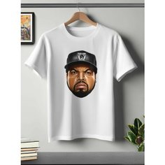 Футболка ONEQ унисекс 68-70 (6XL) размер с принтом Ice Cube, белая, размер 6XL, белый