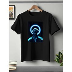 Футболка ONEQ унисекс 50-52 (XL) размер с принтом Tupac, черная, размер XL, черный