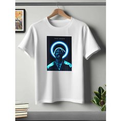 Футболка ONEQ унисекс 50-52 (XL) размер с принтом Tupac, белая, размер XL, белый