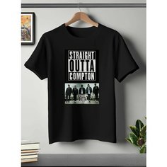 Футболка ONEQ унисекс 68-70 (6XL) размер с принтом NWA, черная, размер 6XL, черный