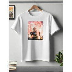 Футболка ONEQ унисекс 68-70 (6XL) размер с принтом Jake Paul, белая, размер 6XL, белый