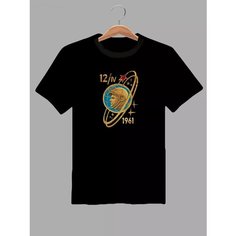Футболка космонавт Гагарин, размер XL, черный ZA Print