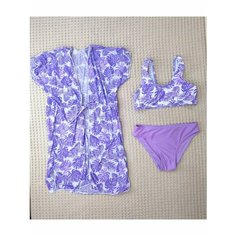 Костюм для плавания , размер 36, белый/фиолетовый Lmdy