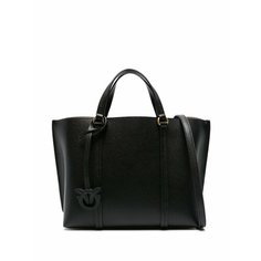 Сумка тоут Pinko Carrie, фактура зернистая, черный