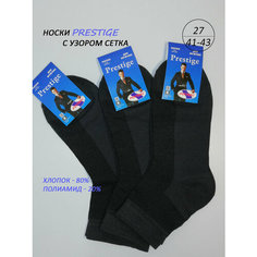 Носки Ростекс Prestige, комплект, 3 пары, размер 27, серый