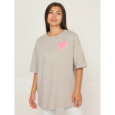 Футболка LOOKTOP, 1 шт., размер 40-48, серый
