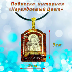 Колье, янтарь, коричневый, золотой T&Z Mineral