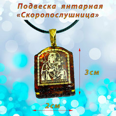 Колье, янтарь, коричневый, золотой T&Z Mineral