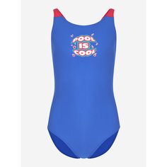 Купальник Joss Girls Training Printed Swimsuit, размер 128, синий/розовый
