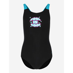 Купальник Joss Girls Training Printed Swimsuit, размер 128, черный/синий