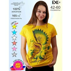 Футболка FIXXSELFIXX, размер 46, желтый