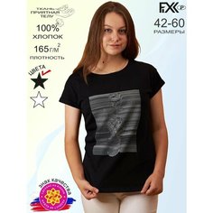 Футболка FIXXSELFIXX, размер 46, черный