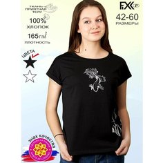 Футболка FIXXSELFIXX, размер 48, черный