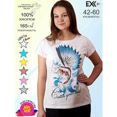 Футболка FIXXSELFIXX, размер 46, белый