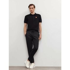 Брюки спортивные JUST CLOTHES Черный. Декор термологотип. Карманы спереди 2 б/заст, сзади нет. Пояс резинка+утяг шнурок. Д 105см., размер XXXL, черный