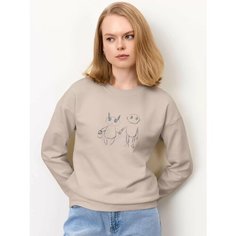 Толстовка JUST CLOTHES, размер 42, , кофейный