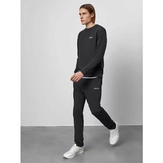 Брюки спортивные JUST CLOTHES Черный. Декор термологотип. Карманы сбоку по шву 2 б/заст, сзади нет. Пояс резинка+утяг шнурок. Д 10, размер M, черный/белый