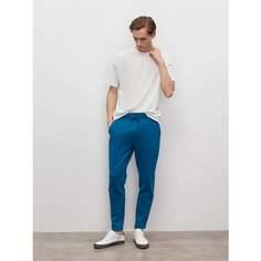 Брюки спортивные JUST CLOTHES Петроль. Декор термологотип. Пояс резинка, шнурок. Карманы спереди 2 б/заст, сзади нет. Д 102см., размер XXL, голубой