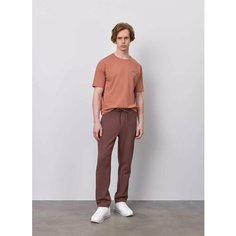 Брюки спортивные JUST CLOTHES Коричневый. Декор термологотип. Пояс резинка, шнурок. Карманы спереди 2 молн, сзади нет. Д 102см., размер S, коричневый
