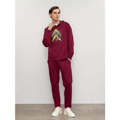 Брюки спортивные JUST CLOTHES Бордовый. Пояс резинка, шнурок. Карманы спереди 2 б/заст, сзади 1 б/заст. Д 104см., размер 50, бордовый