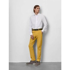 Брюки чинос JUST CLOTHES Жёлтый. Посадка нет. Пояс под ремень. Карманы спереди 2 б/заст, сзади 2 б/заст. Д 110см., размер 46, желтый