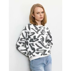 Толстовка JUST CLOTHES, размер 44, , белый/черный