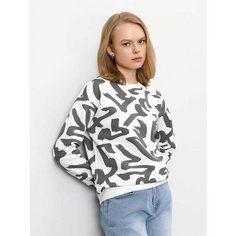 Толстовка JUST CLOTHES, размер 46, , белый/черный