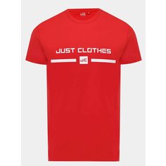 Футболка JUST CLOTHES, 1 шт., размер 50, красный