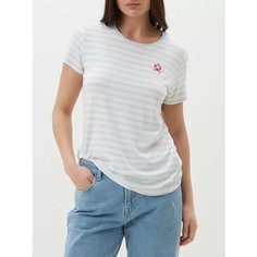 Футболка JUST CLOTHES, 1 шт., размер 48, белый/серый