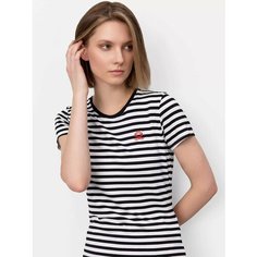 Футболка JUST CLOTHES, 1 шт., размер 42, черно-белый