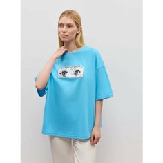 Футболка JUST CLOTHES, 1 шт., размер 44, голубой
