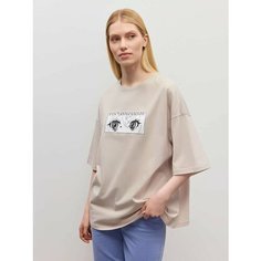 Футболка JUST CLOTHES, 1 шт., размер 42, бежевый