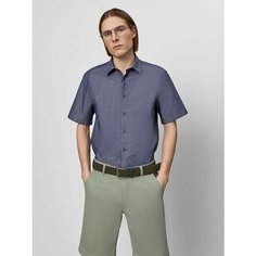 Рубашка JUST CLOTHES, размер 46, cиний
