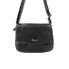 Сумка мессенджер Sassa, фактура гладкая, черный