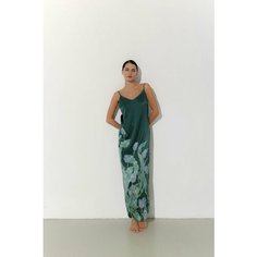 Сорочка FLEURSILK, размер XS, темно-зеленый/мульти