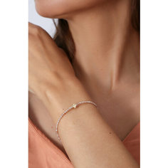 Браслет BLV Jewerly, 1 шт., размер 16.5 см, бежевый, золотистый