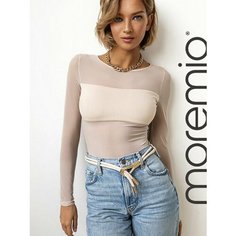 Боди бельевое moremio, размер 36, бежевый