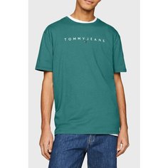 Футболка Tommy Jeans, размер M, бирюзово-зеленый