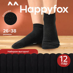 Носки Happyfox Детские, 12 пар, размер 20-22, черный