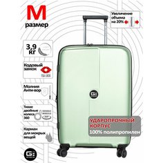 Чемодан G SPACE, 69 л, размер M, зелeный