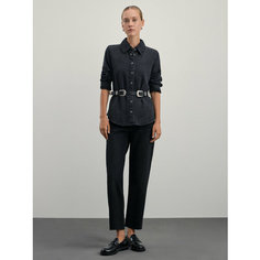 Джинсы зауженные Zarina straight cropped, размер 2XL (RU 52)/170, черный