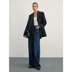 Джинсы широкие Zarina wide leg, размер S (RU 44)/170, серо-голубой деним