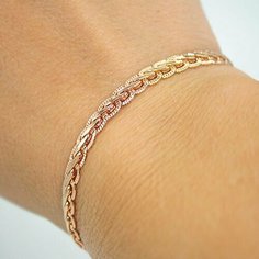 Жесткий браслет FJ Fallon Jewelry, золото