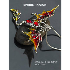 Брошь, стразы, 1 шт., красный Petro Jewelry