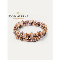 Жесткий браслет BL Jewelry, яшма, 1 шт., размер 19 см, бежевый, желтый