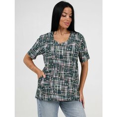 Футболка, размер 48, зеленый, розовый Нет бренда