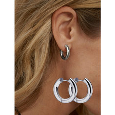 Серьги конго, серебристый Blue Jewelry