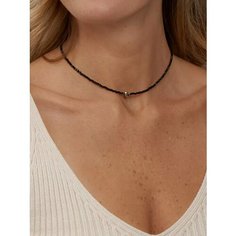 Чокер, длина 36 см, черный/золотистый Blue Jewelry