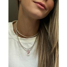 Подвеска LU Jewel, серебро, 925 проба, кристаллы Swarovski, розовый, пыльная роза